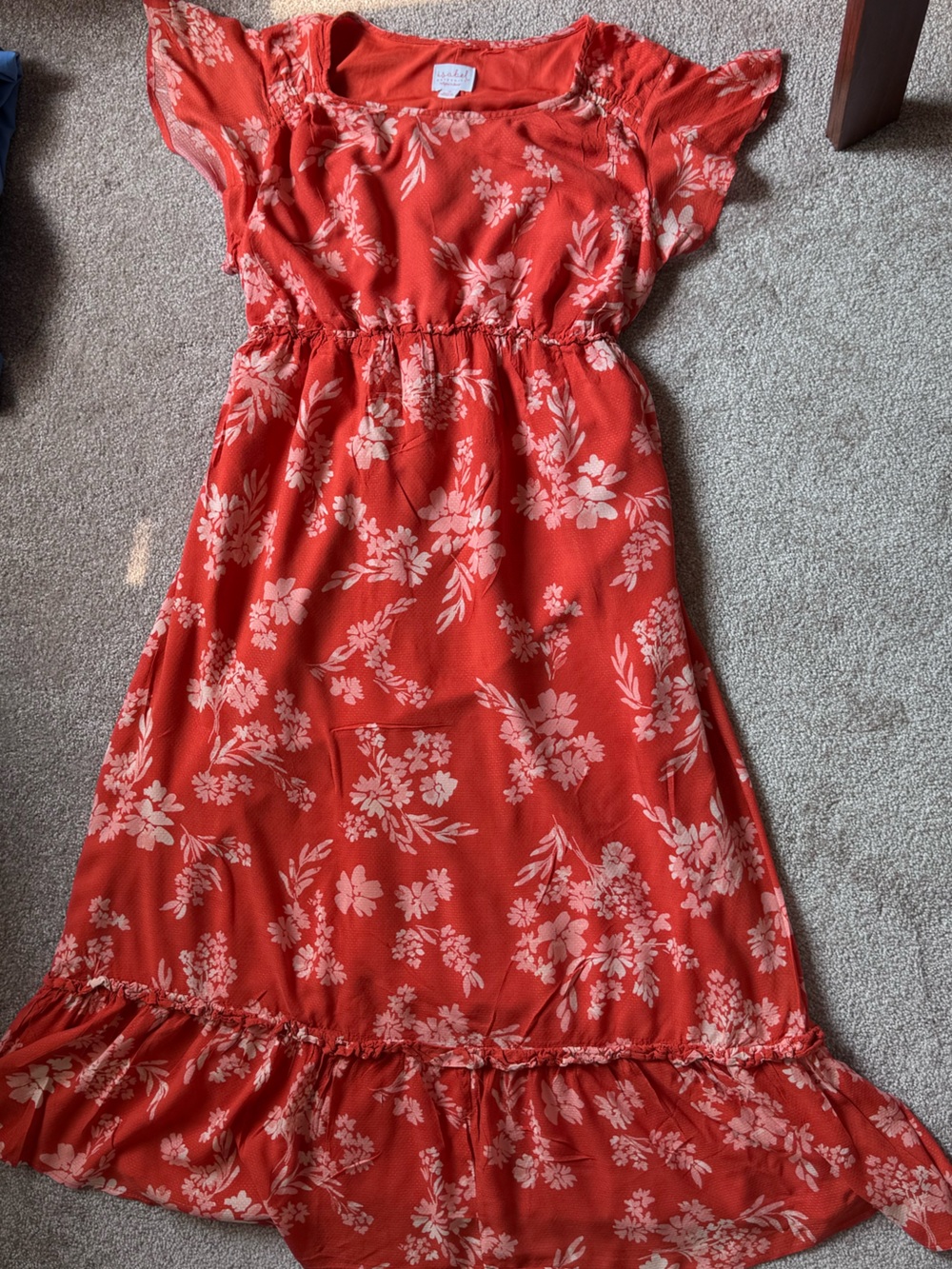 Isabel Maternity by Ingrid & Isabel Coral Red Floral Dress